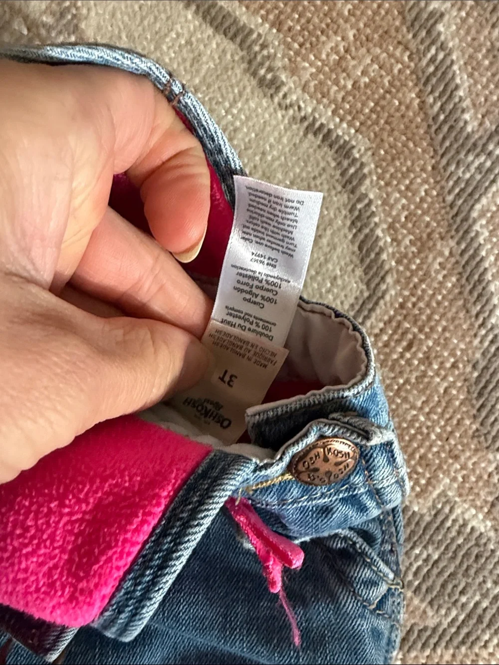 Fleece lined OshKosh Overalls Toddler 3T